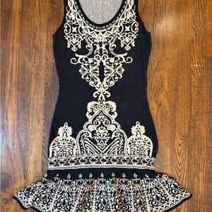 Jealous Tomato Black and Cream Patterned Mini Dress